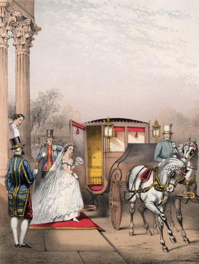 Nevěsta vstupující do kočáru od English School